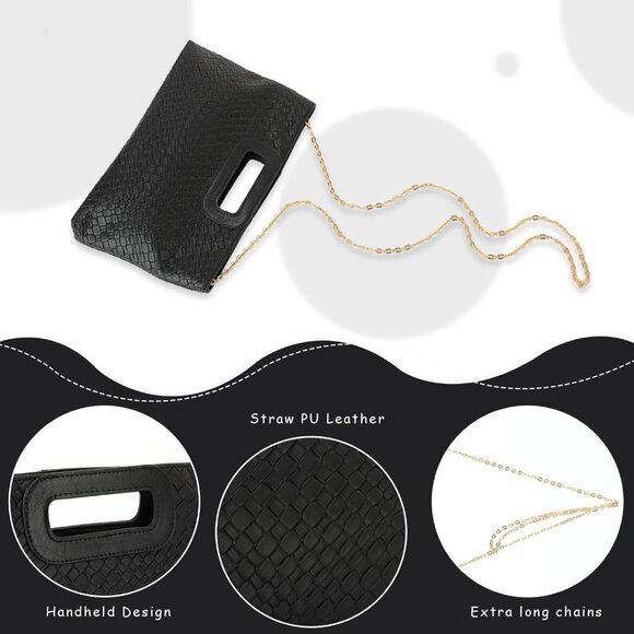 Compact Faux Leather Clutch Purse for Women - Fashion-Forward Evening Accessory - Picture 4 of 8